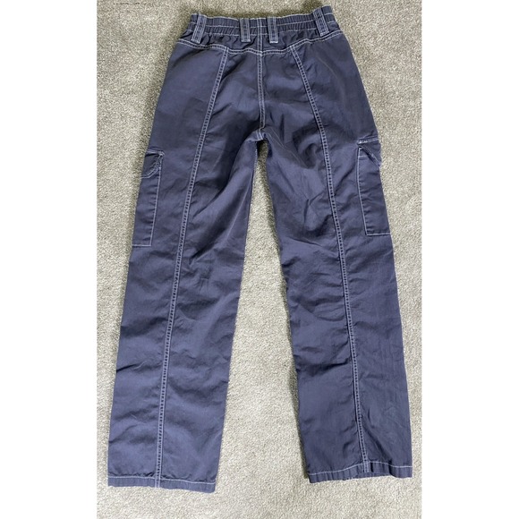 Bershka Low Rise Womens Cargo Pants Charcoal with White Stiching XS - Picture 2 of 6